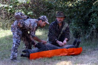 7 Game Glide Deer Sled in use on Hog